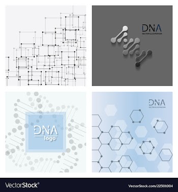 Set of abstract dna strand symbol isolated on vector image