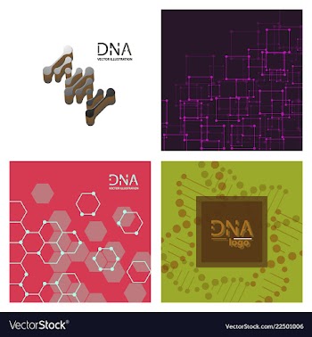 Set of abstract dna strand symbol isolated on vector image