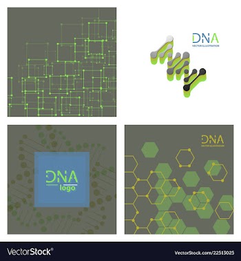 Set of abstract dna strand symbol isolated on vector image