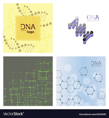 Set of abstract dna strand symbol isolated on vector image