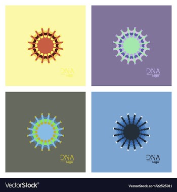 Set of abstract dna strand symbol isolated on vector image