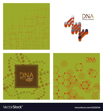 Set of abstract dna strand symbol isolated on vector image