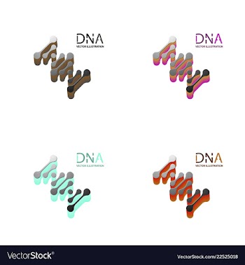 Set of abstract dna strand symbol isolated on vector image