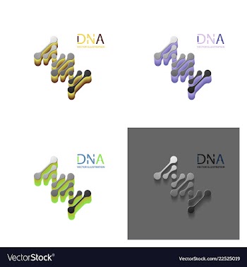 Set of abstract dna strand symbol isolated on vector image