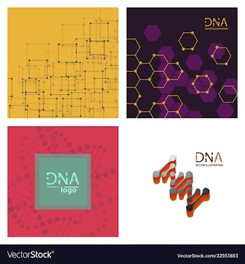 Set of abstract dna strand symbol isolated on vector image
