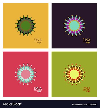 Set of abstract dna strand symbol isolated on vector image