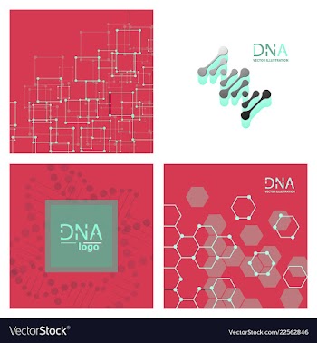 Set of abstract dna strand symbol isolated on vector image