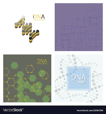 Set of abstract dna strand symbol isolated on vector image