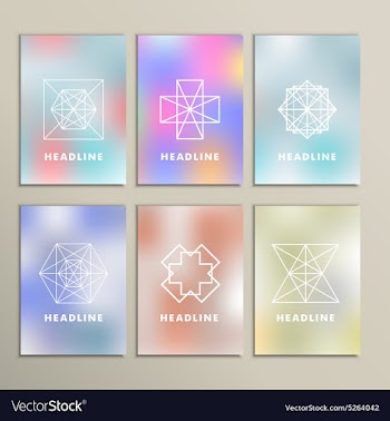 Set of abstract figures on a blurred background vector image