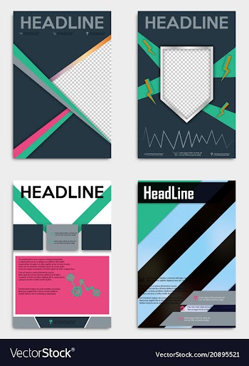 Set of abstract flyer design background brochure vector image
