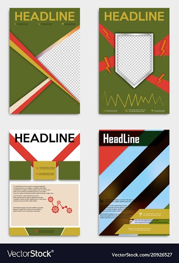 Set of abstract flyer design background brochure vector image