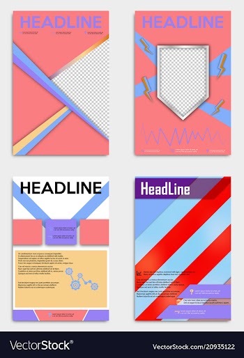 Set of abstract flyer design background brochure vector image