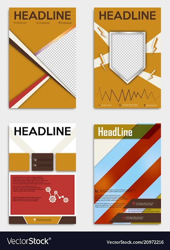 Set of abstract flyer design background brochure vector image