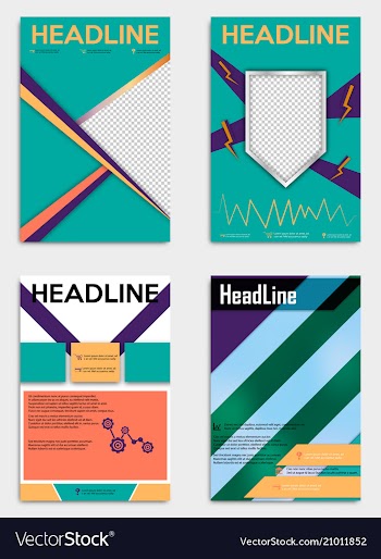 Set of abstract flyer design background brochure vector image