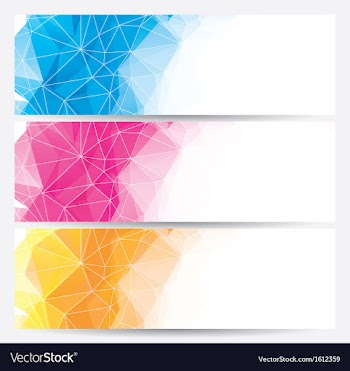 set of abstract geometric banners