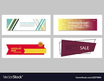 Set of abstract geometric design banner web vector image