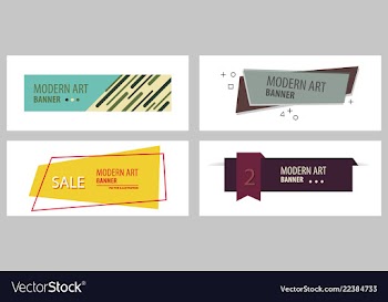Set of abstract geometric design banner web vector image