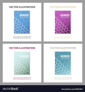 Set of abstract geometric design banner web vector image