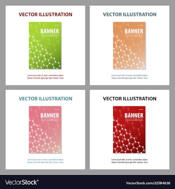 Set of abstract geometric design banner web vector image