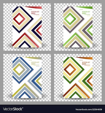Set of abstract geometric design banner web vector image