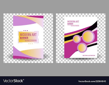 Set of abstract geometric design banner web vector image