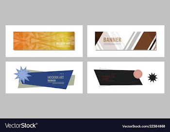 Set of abstract geometric design banner web vector image