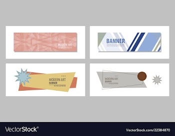 Set of abstract geometric design banner web vector image