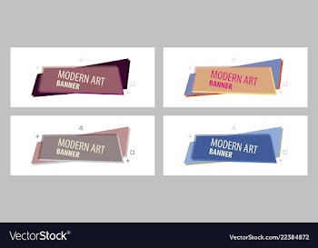Set of abstract geometric design banner web vector image