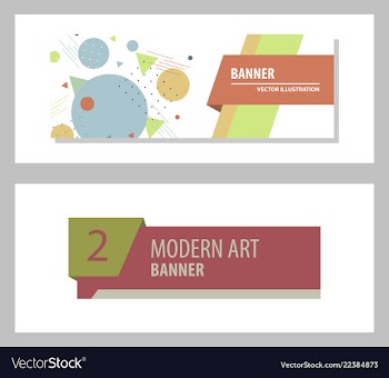 Set of abstract geometric design banner web vector image