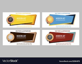 Set of abstract geometric design banner web vector image