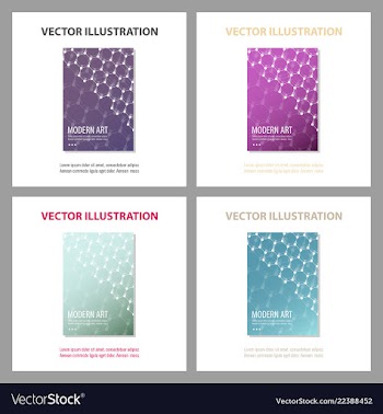 Set of abstract geometric design banner web vector image