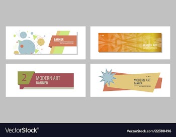 Set of abstract geometric design banner web vector image