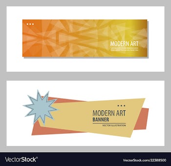 Set of abstract geometric design banner web vector image