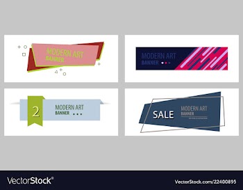 Set of abstract geometric design banner web vector image
