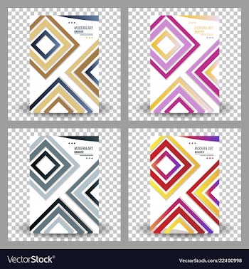 Set of abstract geometric design banner web vector image