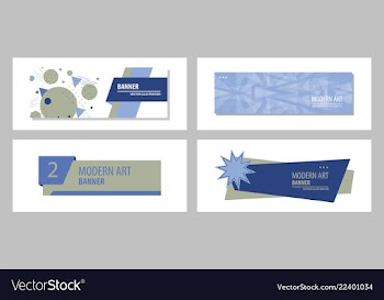 Set of abstract geometric design banner web vector image