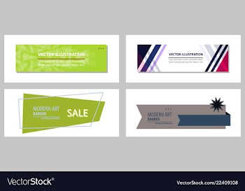 Set of abstract geometric design banner web vector image