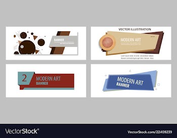 Set of abstract geometric design banner web vector image