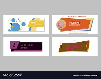 Set of abstract geometric design banner web vector image