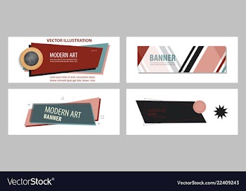 Set of abstract geometric design banner web vector image