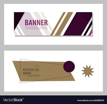 Set of abstract geometric design banner web vector image