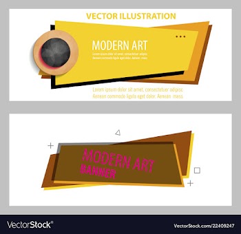 Set of abstract geometric design banner web vector image
