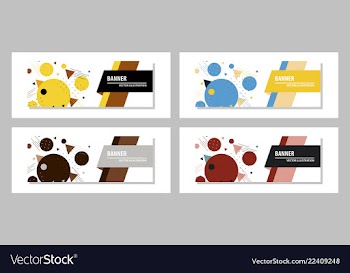Set of abstract geometric design banner web vector image