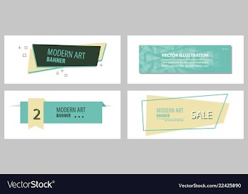 Set of abstract geometric design banner web vector image