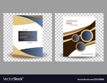 Set of abstract geometric design banner web vector image
