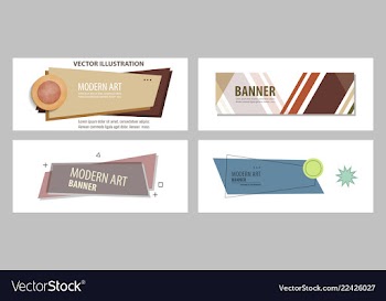 Set of abstract geometric design banner web vector image