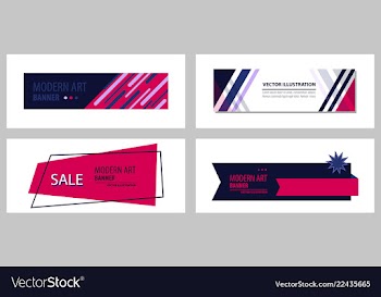 Set of abstract geometric design banner web vector image