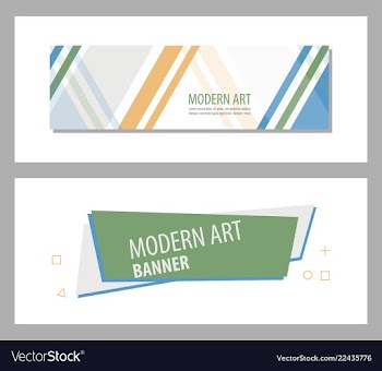 Set of abstract geometric design banner web vector image
