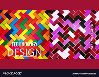 Set of abstract geometric seamless color vector image