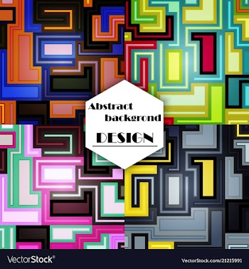 Set of abstract geometric seamless color vector image